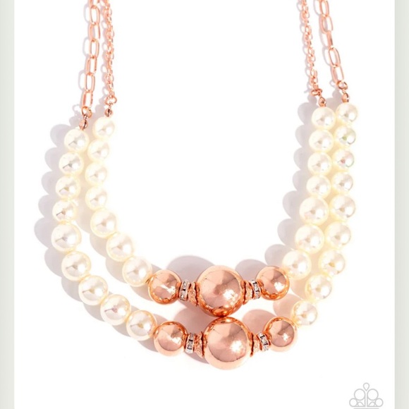 Paparazzi Jewelry - ⚪️🤍⚪️ “BALLROOM BALANCE” COPPER NECKLACE WITH FREE EARRINGS ~ PAPARAZZI❗️